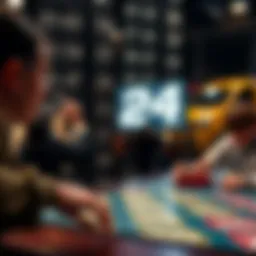 Visual representation of the 24 game with numbers and operators