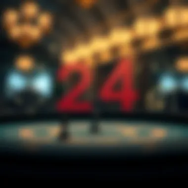 Conceptual illustration of the 24 game with mathematical symbols