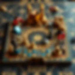 An intricate board layout showcasing various game elements