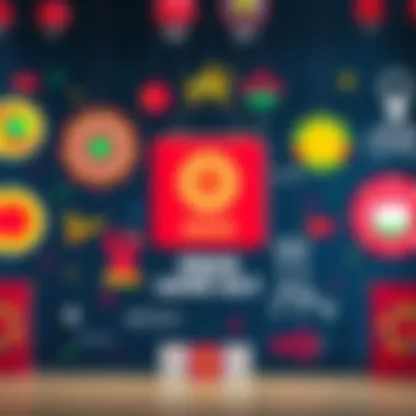 Symbols of Asian Games A vibrant graphic showcasing various Asian game symbols