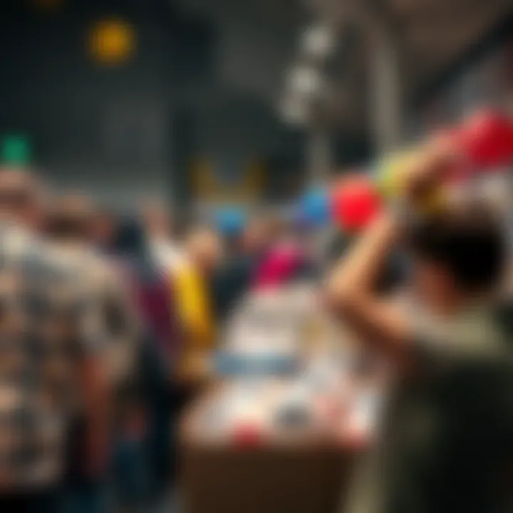 Community gathering at a local lottery sale event