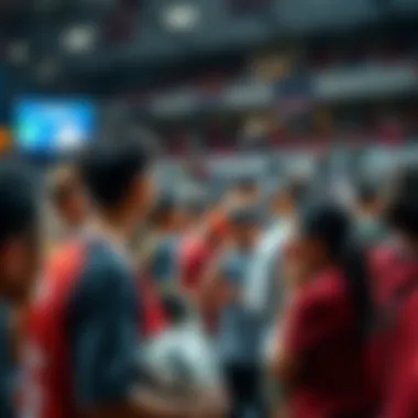 A vibrant community gathering around sports events, showcasing interaction