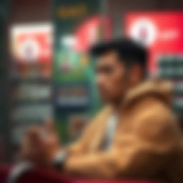 A person contemplating lottery ticket choices