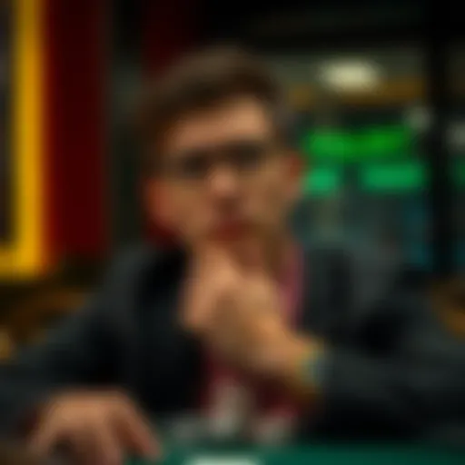 A thoughtful individual contemplating ethical considerations in gambling