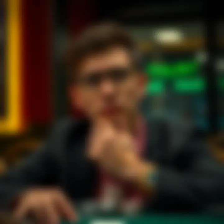 Contemplating Ethics in Gambling A thoughtful individual contemplating ethical considerations in gambling