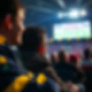 A fan enjoying a football match with a live broadcast in the background