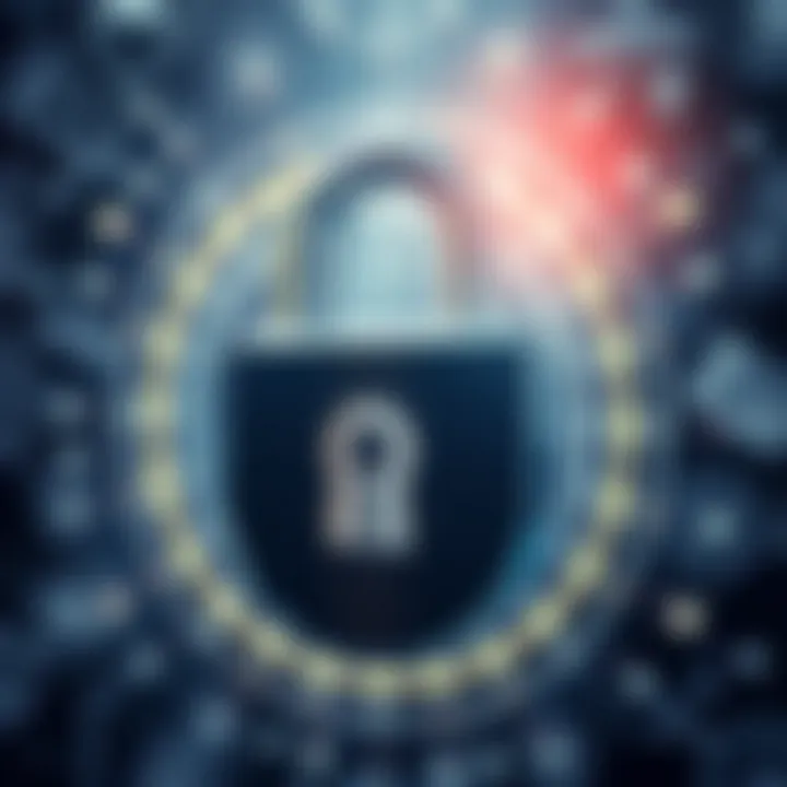 Ensuring Security in Financial Transactions A secure lock symbol representing safety in financial transactions