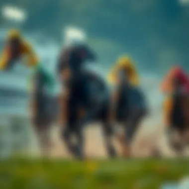 Thrilling Horse Racing Action Horse racers in action