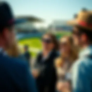 Engaging Visitor Experience at the Racecourse Visitors enjoying their time at the racecourse