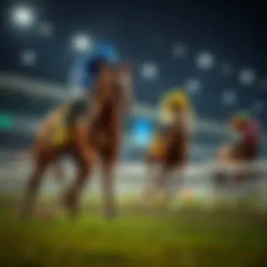 The Intersection of Technology and Horse Racing A digital representation of horse racing with technology elements