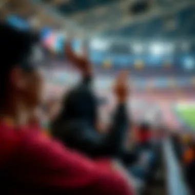 Fan Engagement at Live Sports Events A fan cheering during a live sports event