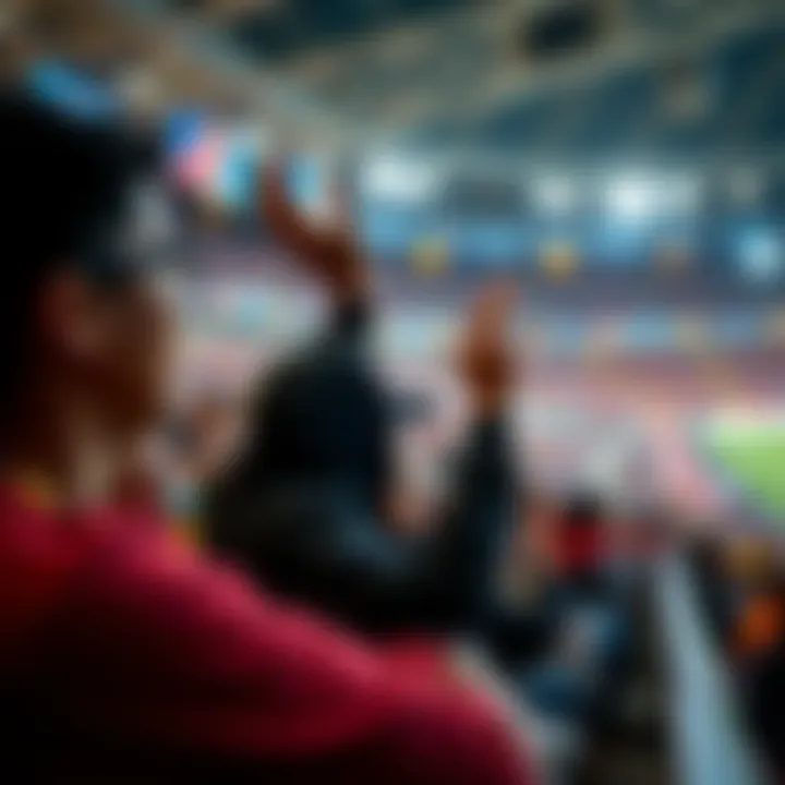 Fan Engagement at Live Sports Events A fan cheering during a live sports event