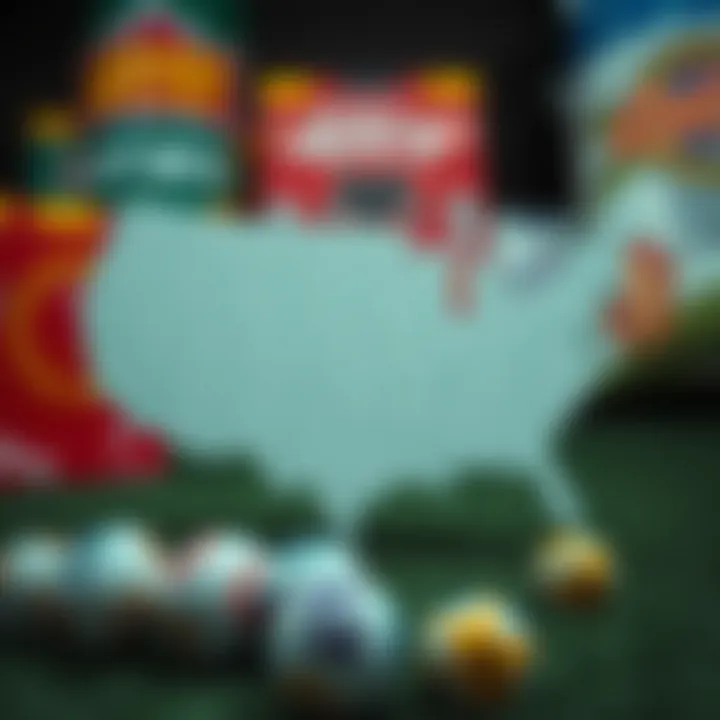 Map of the United States highlighting different state lotteries