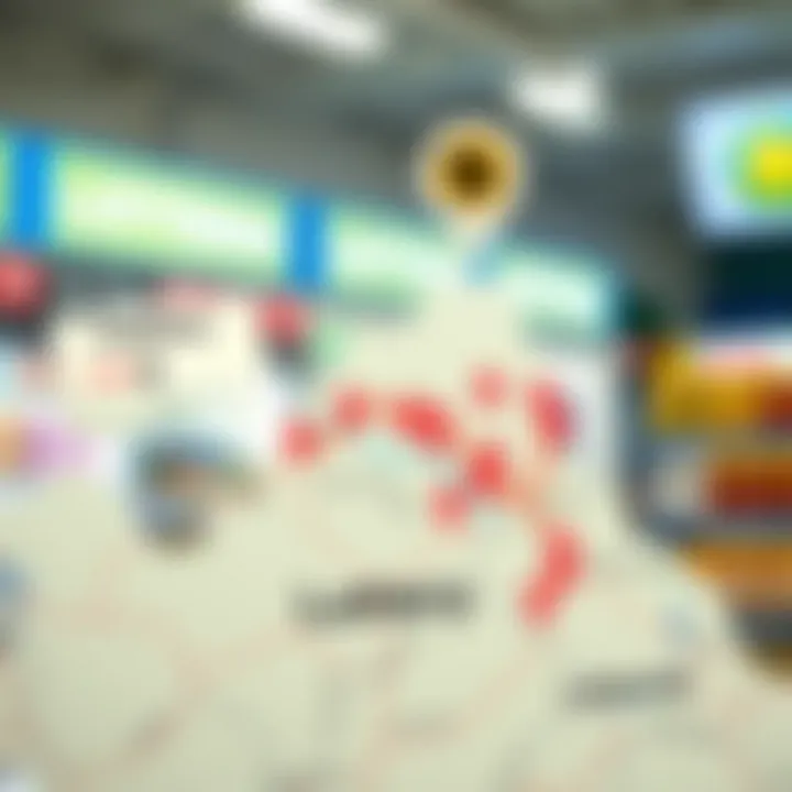 Map of Lottery Retailers Map highlighting the location of lottery retailers