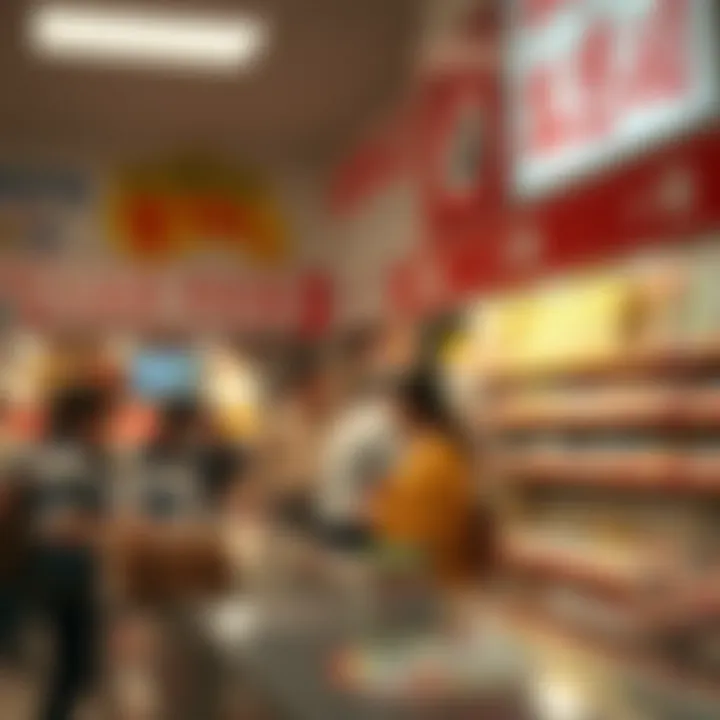 Engaging Atmosphere in a Lottery Shop An engaging atmosphere inside a lottery shop bustling with excitement.