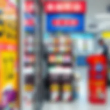 Lottery Ticket Display A vibrant lottery ticket display at a retail outlet