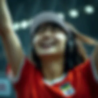 Celebrating Success: Moon Se-young A close-up of Moon Se-young celebrating a victory