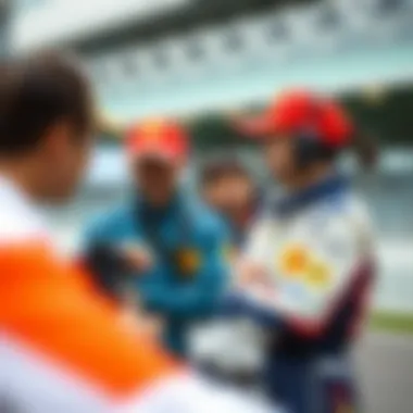 Connecting with Enthusiasts: Moon Se-young Moon Se-young interacting with fans at a racetrack