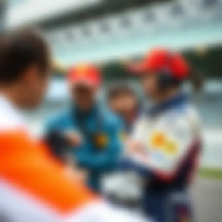 Connecting with Enthusiasts: Moon Se-young Moon Se-young interacting with fans at a racetrack