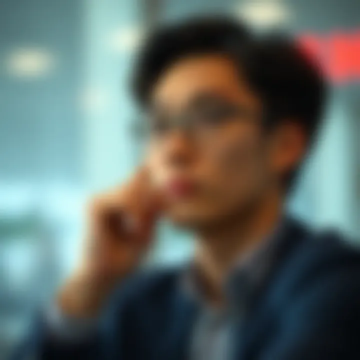 A thoughtful individual contemplating financial decisions