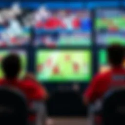 A vibrant display of various sports being broadcasted live on free TV platforms