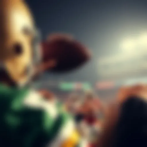 Exciting moment of a Super Bowl game